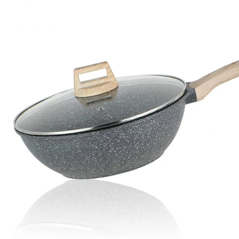 Каменная антипригарная сковорода газовая плита посуда для приготовления пищи