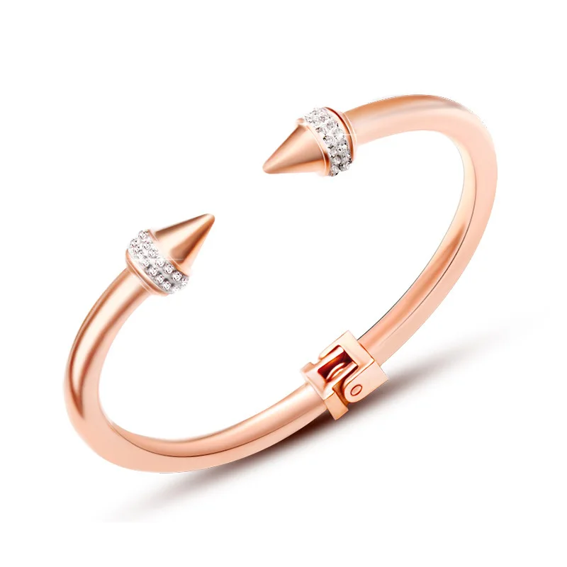 

Rivet With Rhinestone CZ Titanium bracelet