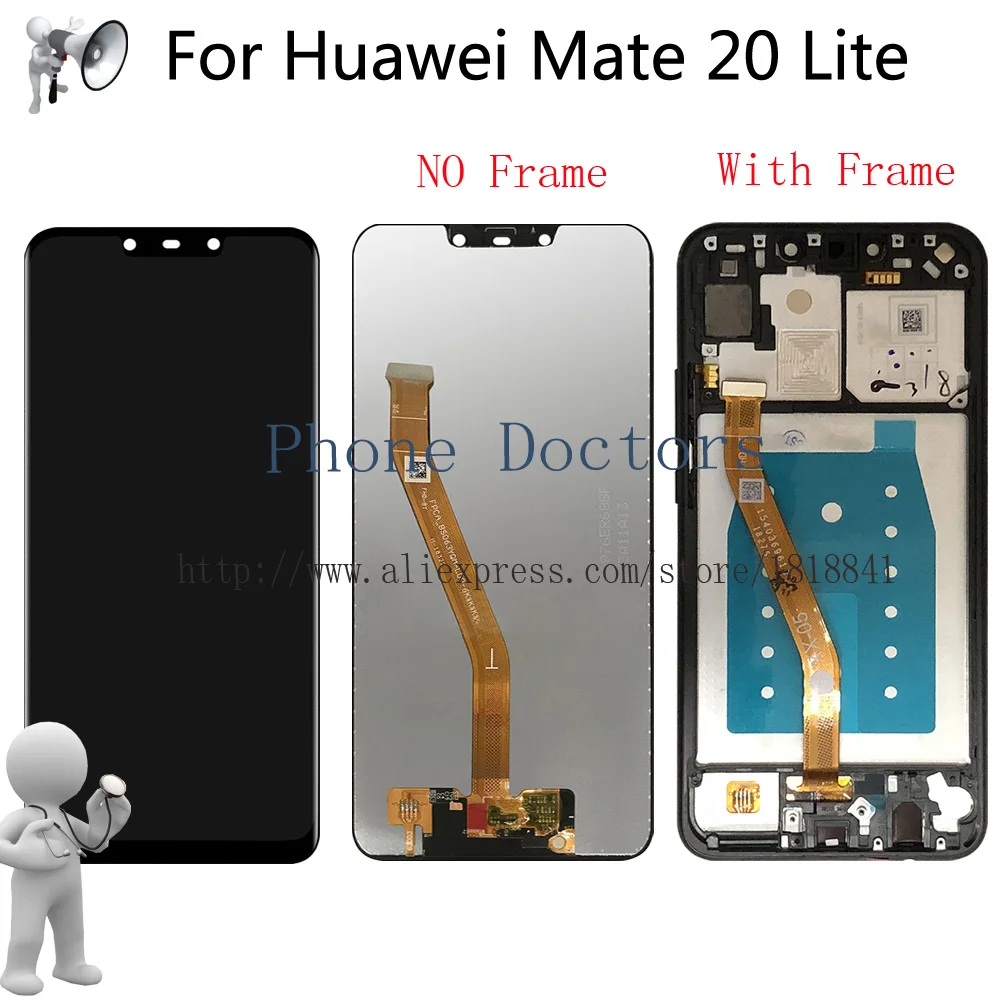 Новый ЖК-дисплей 6,3 дюйма с рамкой для Huawei Mate 20 Lite, ЖК-дисплей с сенсорным экраном и дигитайзером для Huawei Mate 20 Lite LCD SNE LX1 LX2 LX3