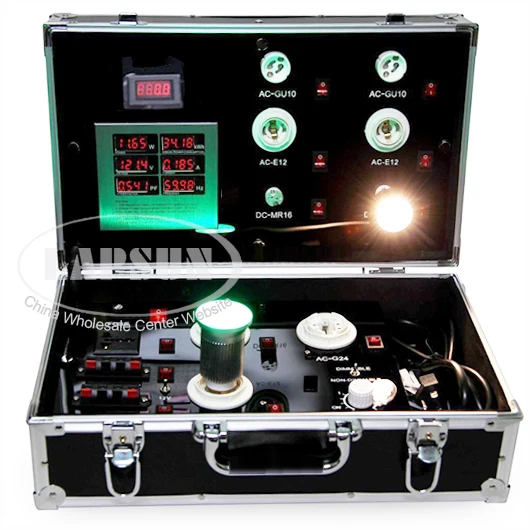 0~ 110 V~ 220 V AC светодиодный свет алюминиевые светильники тележка Demo/test/display Case ящик для тестирования со светодиодами шоу случае с электрометром