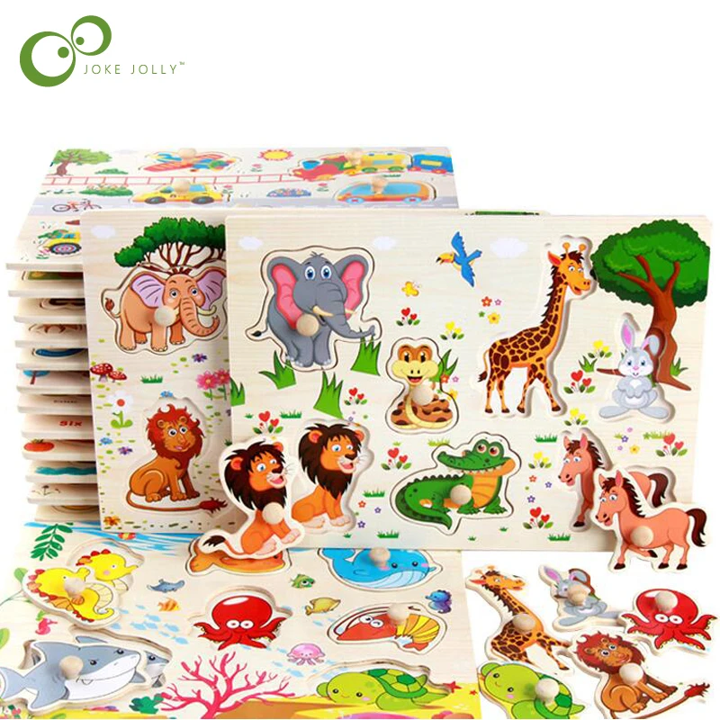 Детские игрушки Монтессори деревянная головоломка доска для захвата обучающая