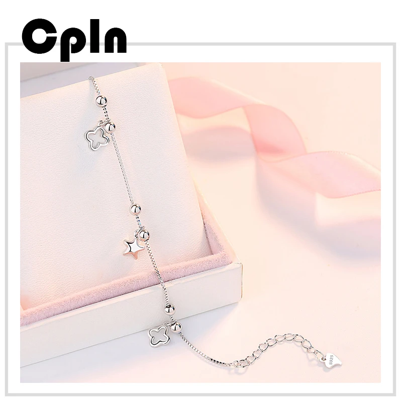 Cpln новый тренд горячая Распродажа четырехлистный ножной браслет с клевером 925