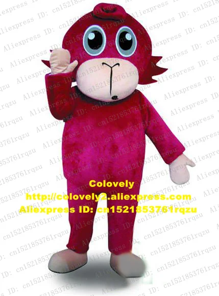 Endearing Purple Monkey Ape Simian Mascot Costume Adult Cartoon Character Mascotte Amazed Face Round Eyes No.zz2224 | Тематическая