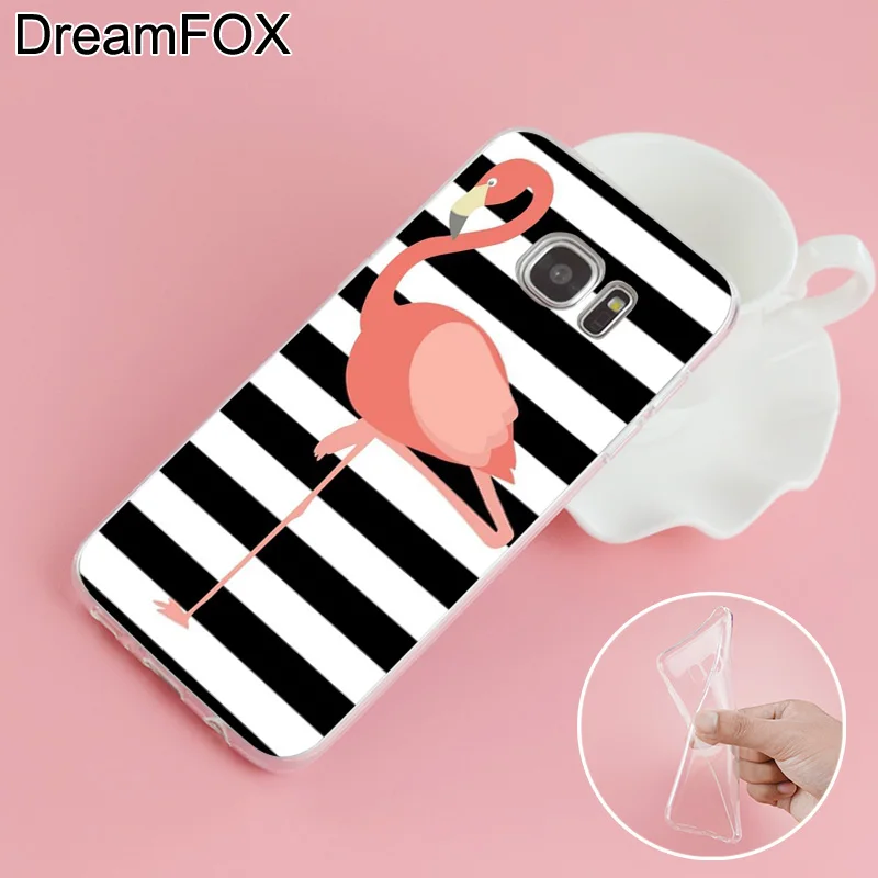 DREAMFOX L362 Cute Animal Flamingo Soft TPU Silicone Case Cover For Samsung Galaxy Note S 3 4 5 6 7 8 9 Edge Plus Grand Prime |