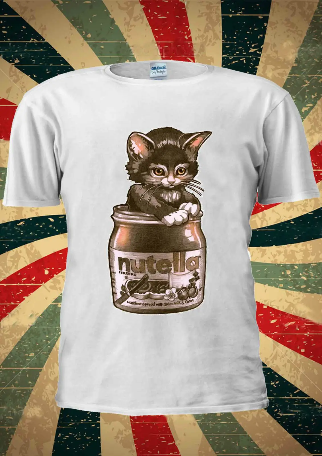 Милый Котенок с изображением шоколадной пасты Nutella футболка жилет Топ для мужчин