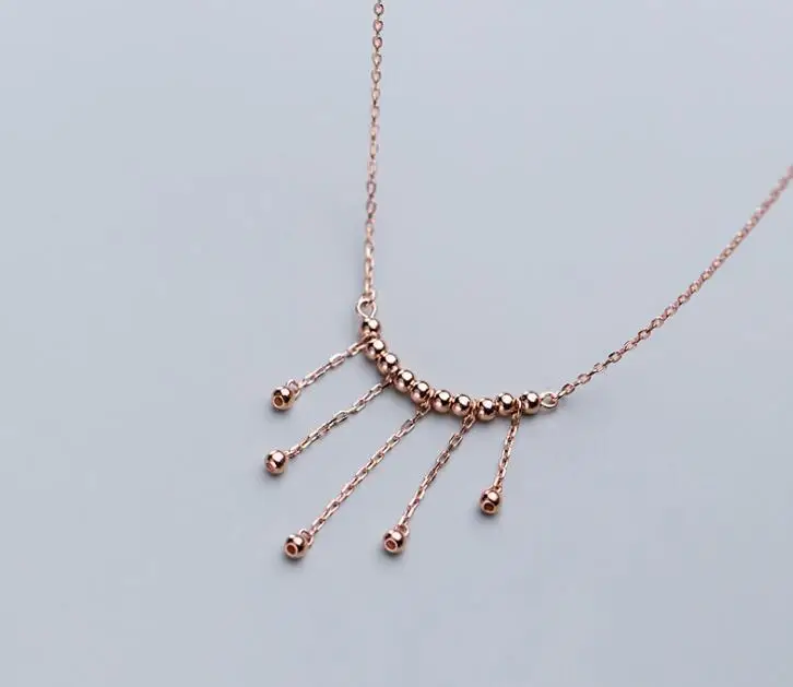 gold BOhi 1 шт. реальные. Твердые 925 пробы серебряный белый/золотой счастливый круглый шар бусины кисточкой кулон ожерелье GTLX1912 - Цвет камня: gold