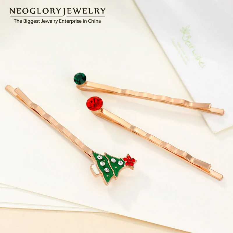 Neoglory светло-желтого золота Цвет для маленьких девочек Hairwear заколки набор