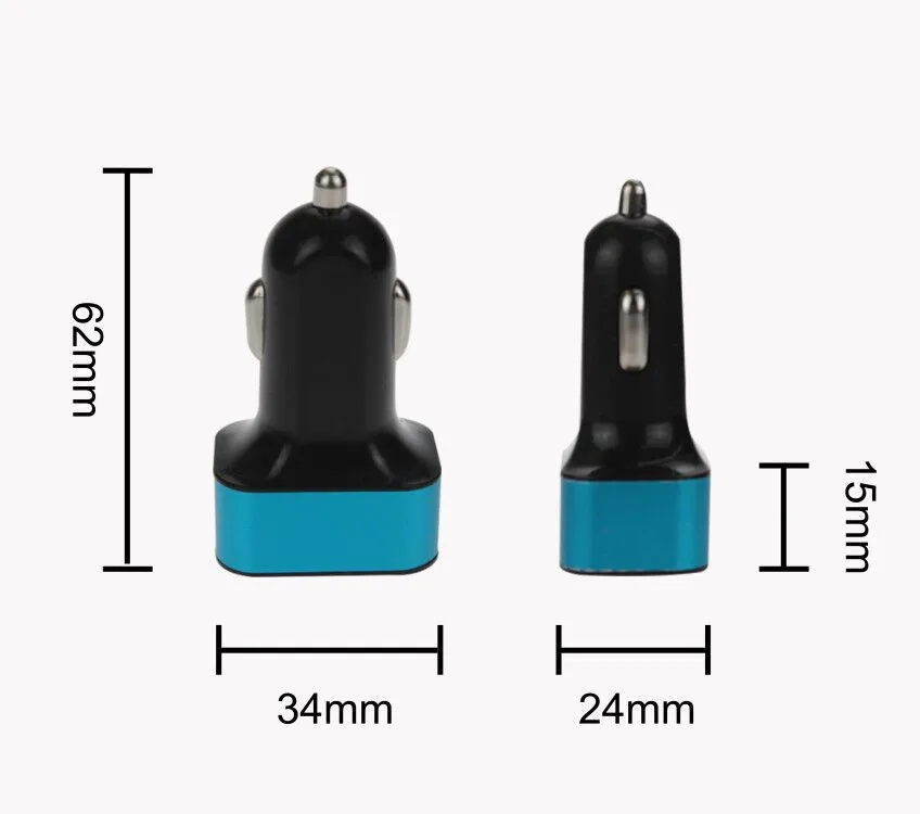 EPULA QCar Универсальный 12 В 3 порта USB DC зарядное устройство адаптер для iPhone/Samsung