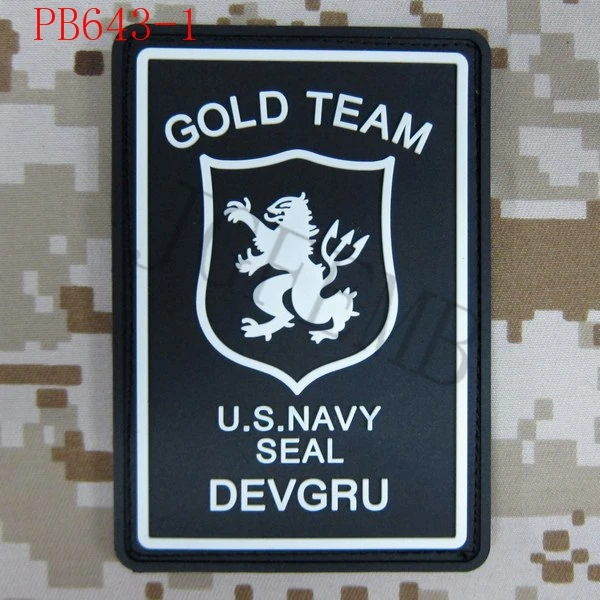 Военные тактические 3Д нашивки DEVGRU U.S.NAVY SEAL GOLD TEAM черные красные зеленые серые