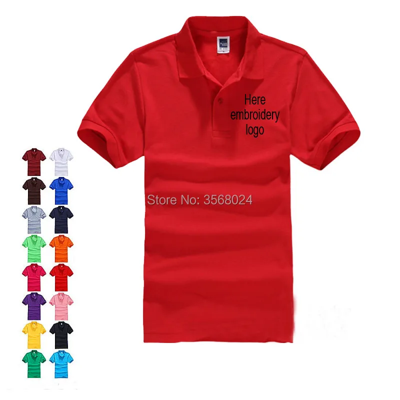 

Normally EURO Size Polo Custom Embroidery Your Brand LOGO Polo shirt Solid Men shirts Boys Regular Top Adult Active clothes