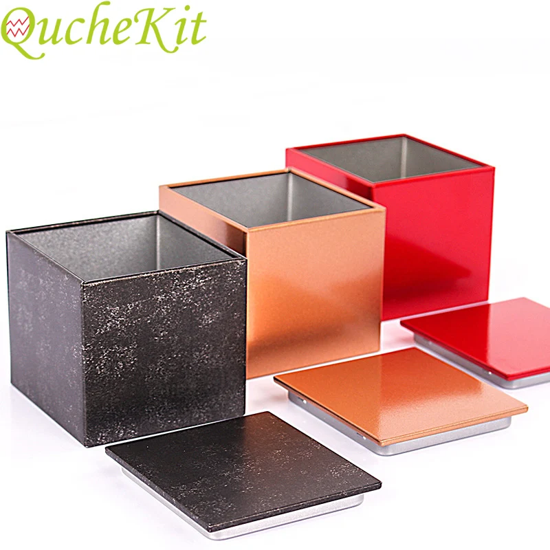 12pcs Metal Storage Box Tin Jar Square Scrub Tea Box Organizer Wedding Christmas Birthday Gift Boxes Small Things Container