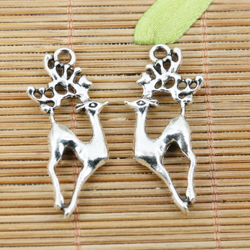 

30pcs tibetan silver color 2sided deer design charms EF2266