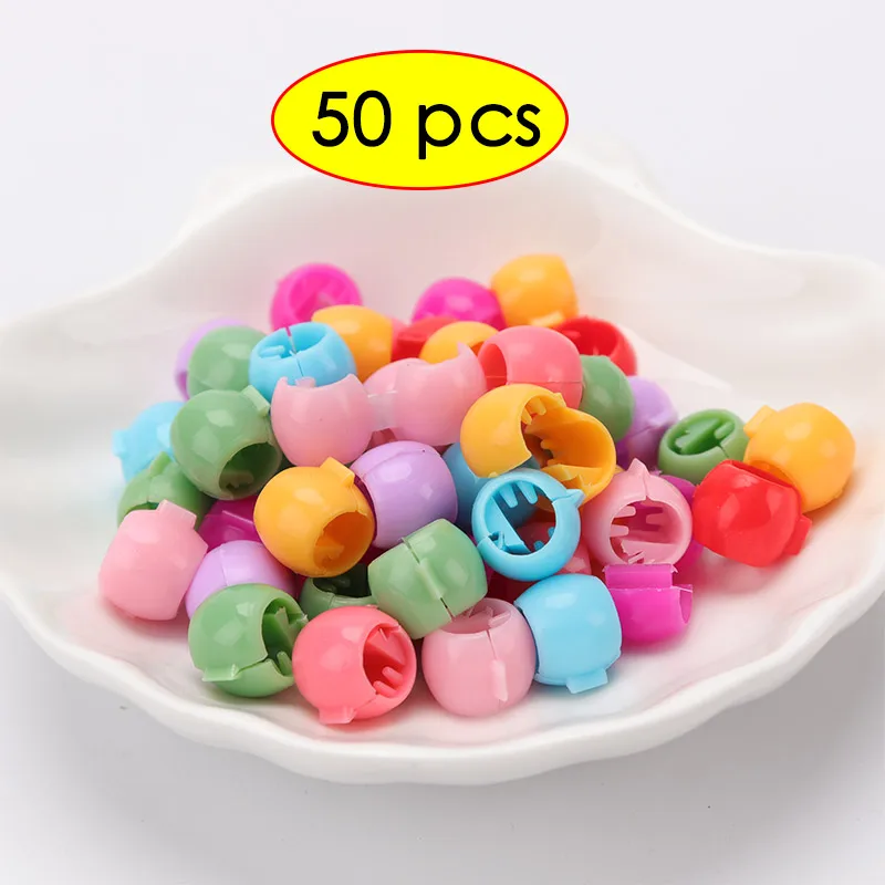 Bean clip 50PCS Детская маленькая заколка-коготь, цветные маленькие желейные бобы, заколки для волос для детей, заколки-цветы конфетного цвета, плетеная веревка для волос - Цвет: Bean clip 50PCS