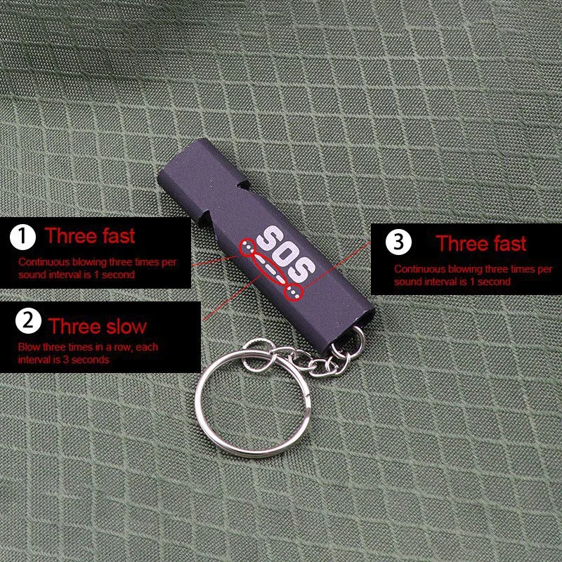 

Outdoor High Quality Double Pipe Whistle High Decibel Stainless Steel Emergency Survival Whistle Keychain Cheerleading Whistle