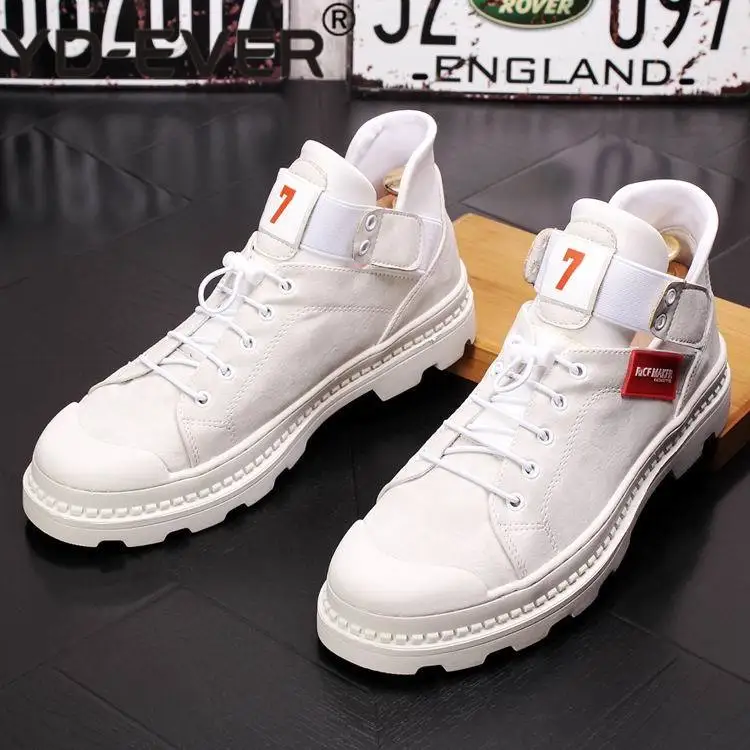 Модная мужская белая Повседневная Удобная обувь модная с круглым носком и