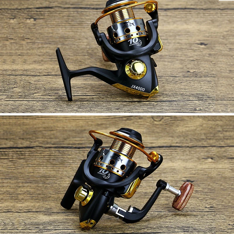 Winter fishing reel 1000-7000 10BB 5.1:1 Gear ratio Wooden handle metal Fishing Reels Spinning Reel | Спорт и развлечения