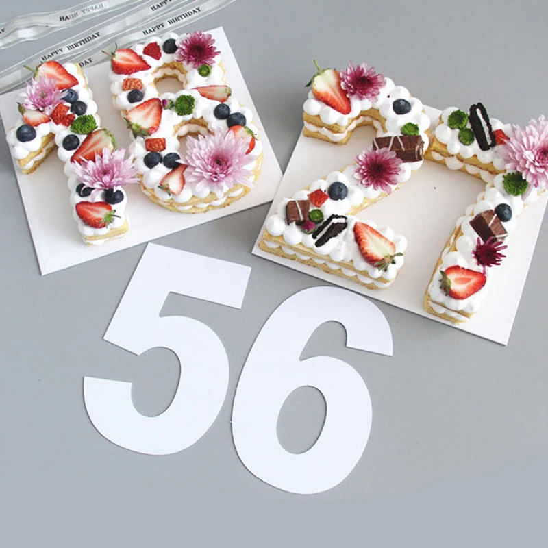 10/12inch Birthday Cake Design Bakeware PET Plastic Number Mold Decorating Tools Confeitaria Maker Pastry Tool | Дом и сад