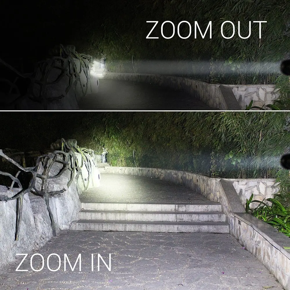 POPPAS Micro USB 1300LM CREE XML-T6 L2 Chips Flashlight LED Torch Zoomable Ultra Bright Handheld Water Resistant 2400mAh | Лампы и