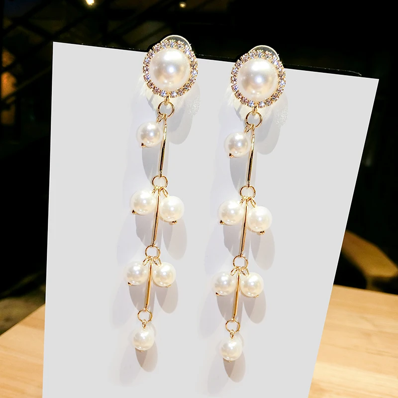 925 серебряные серьги из искусственного жемчуга женские темпераментные простые