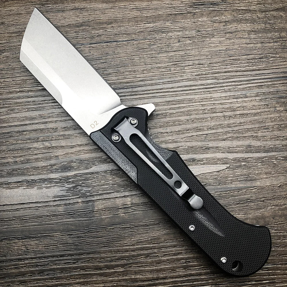 ZZSQ шарикоподшипник складной нож для кемпинга D2 стальное лезвие черный G10 Ручка