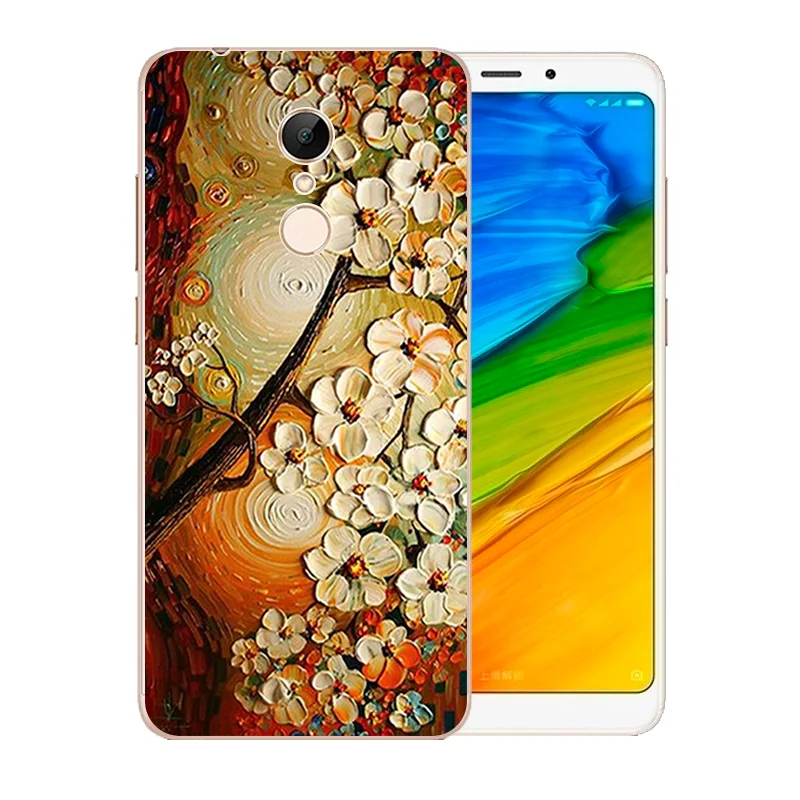 For Xiaomi Redmi 5 Case Soft Silicone TPU Back Phone Cover for Cases Van Gogh Pattern funda 5.7&quot xaomi |