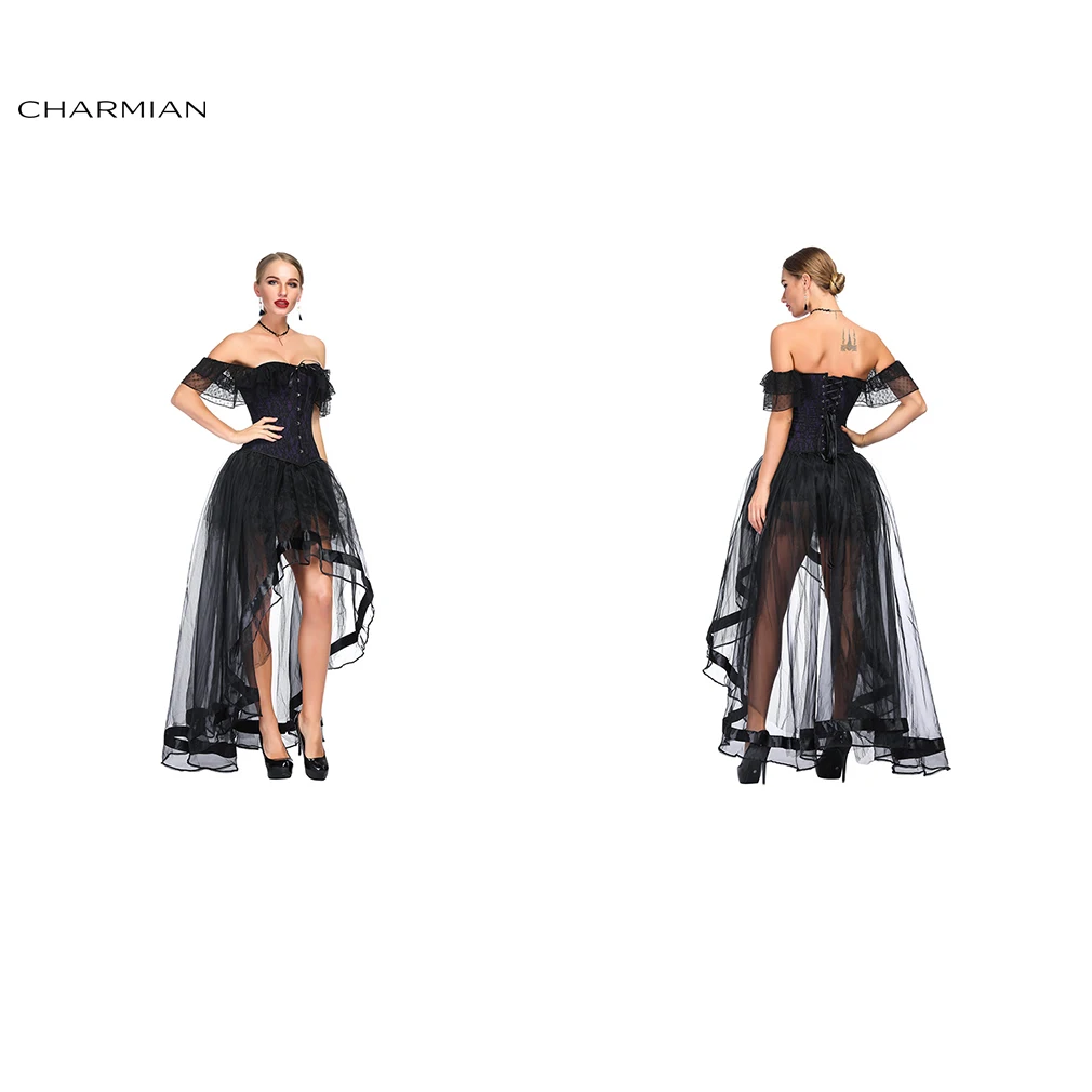 Женский атласный корсет Charmian готический зеленый и фиолетовый с открытыми