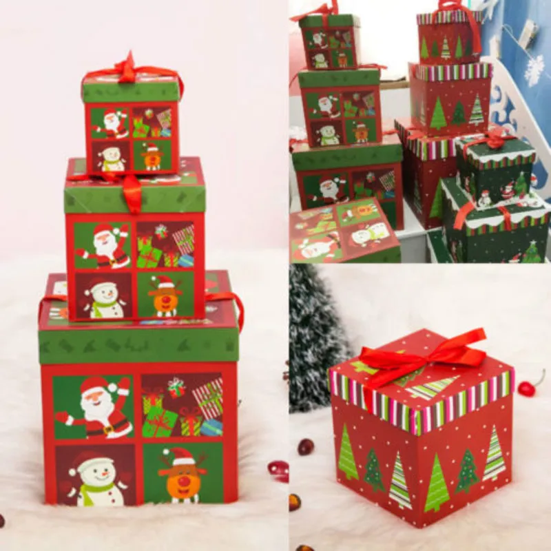 15*15*15 см Рождественская Подарочная коробка сделанная Elves Elf Christmas Santa Case Festival Paper