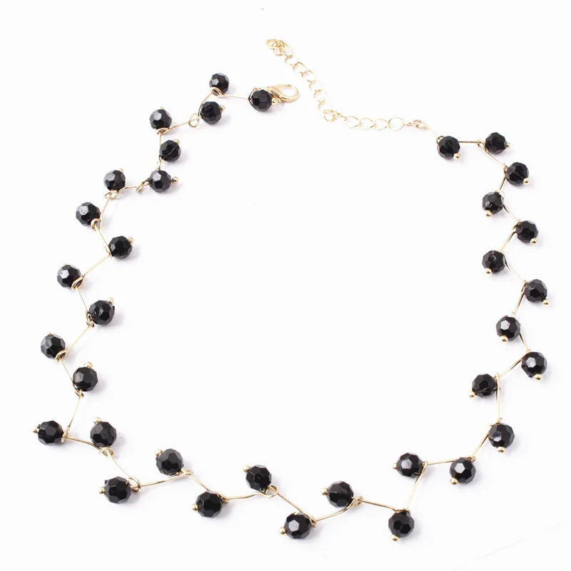 ZCHLGR Новое поступление горячее модное ожерелье с черными кристаллами Bijoux простые