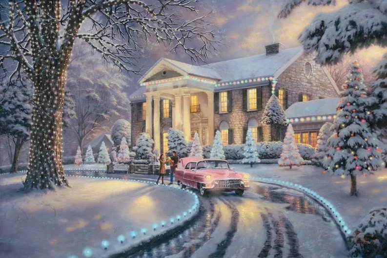 Graceland Рождество Томас кинкадд HD холст печать украшение для дома гостиная спальня