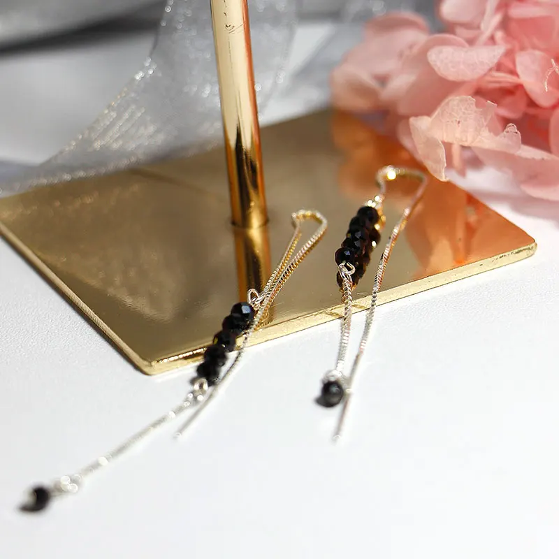 Серьги женские из серебра 925 пробы с черными шипами | Украшения и аксессуары