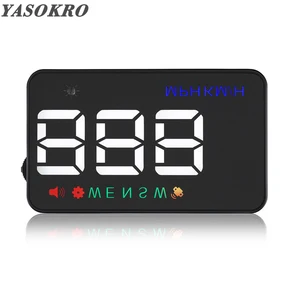 YASOKRO A5 дисплей на голову автомобильный HUD GPS Спидометр цифровой контроль скорости оповещение приборной панели лобовое стекло проектор Авто навигация