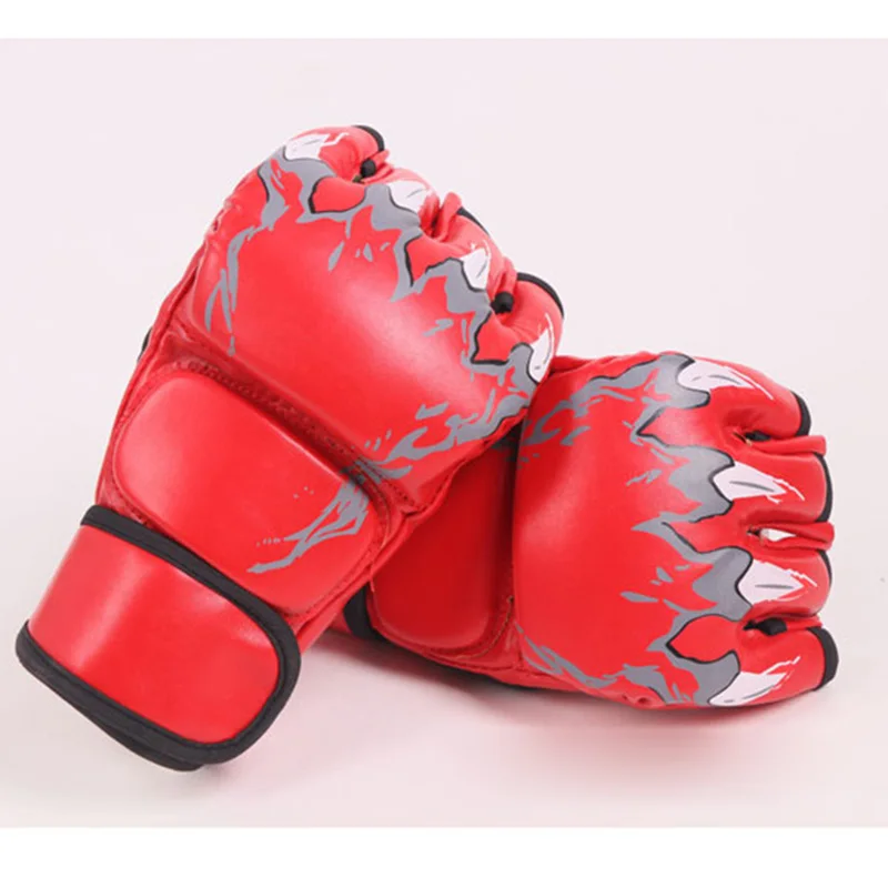 Утолщенные женские и мужские Боксерские перчатки с полупальцами MMA Sanda пробивные