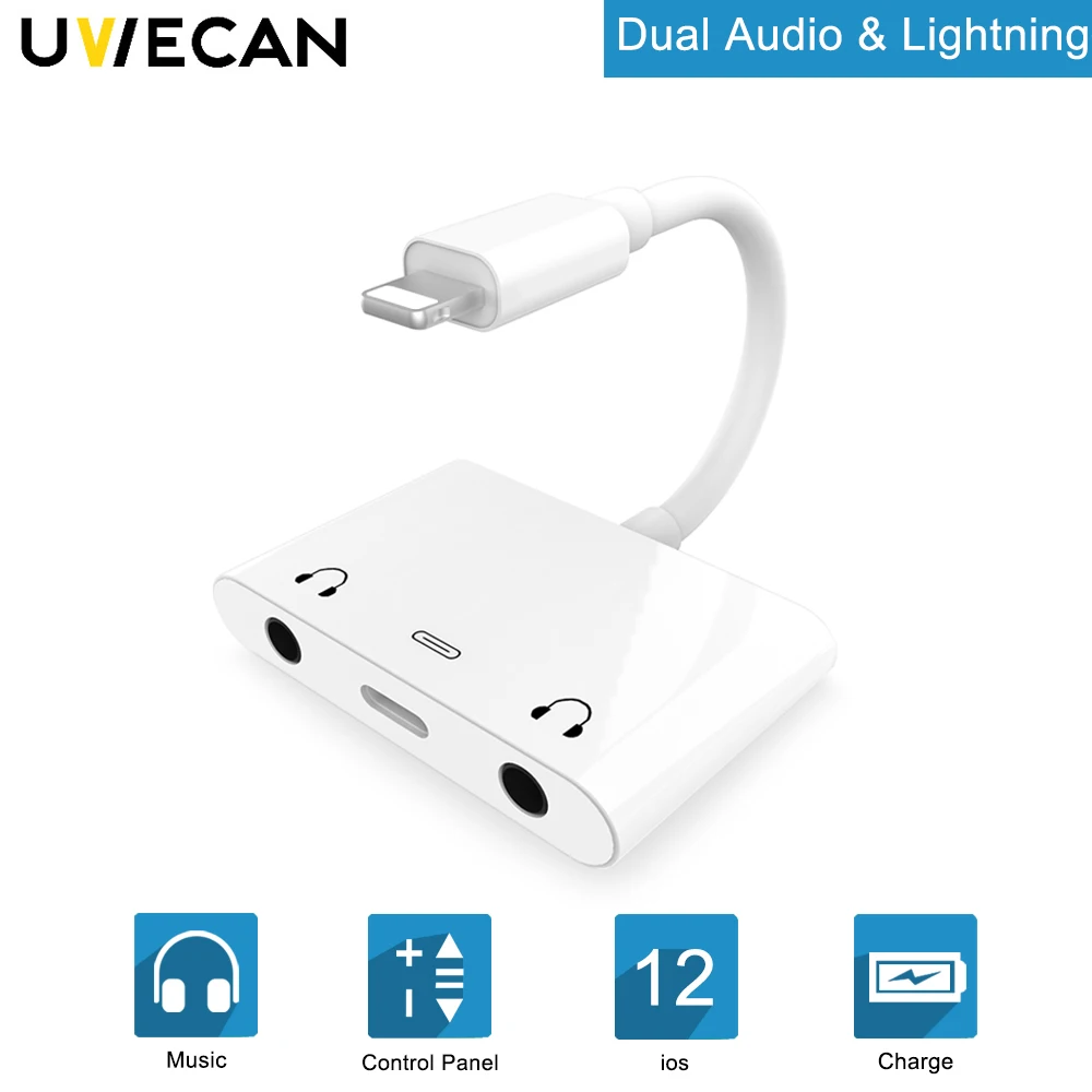 5X для Lightning и Dual 3 5 мм аудио разъем наушников + адаптер зарядки iPhone X 7 8Plus 8 iPad|digital