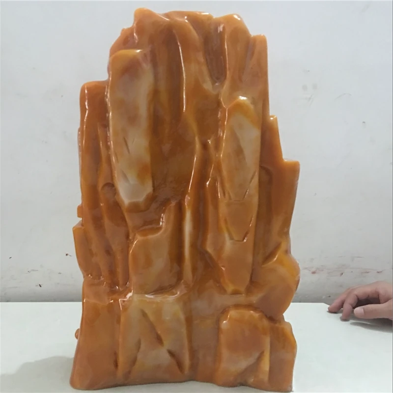 47cm Large Huge- high-grade HOME family efficacious Talisman Mascot Guan yin Buddha Natural yellow jade carving Sculpture statue | Дом и сад