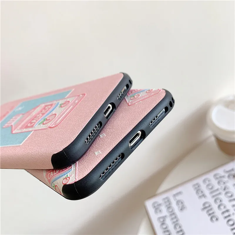 Чехол для телефона с мультяшными фруктами, персиками, напитками для iPhone XS Max XR XS 6 6S 7 8 Plus X Milk Box, Мягкая силиконовая задняя крышка, чехол s