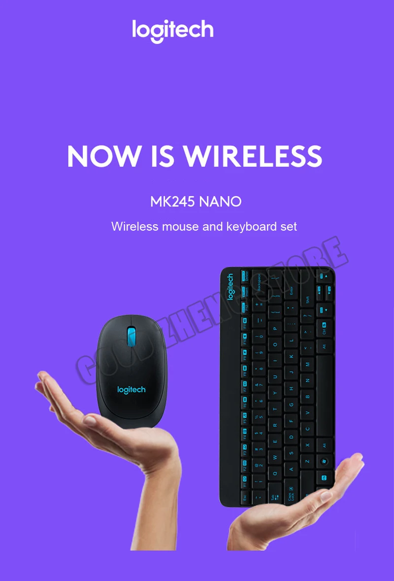 Logitech MK245 Nano клавиатура мышь комбо Эргономика клавиатуры и мыши водонепроницаемый эргономический набор мини