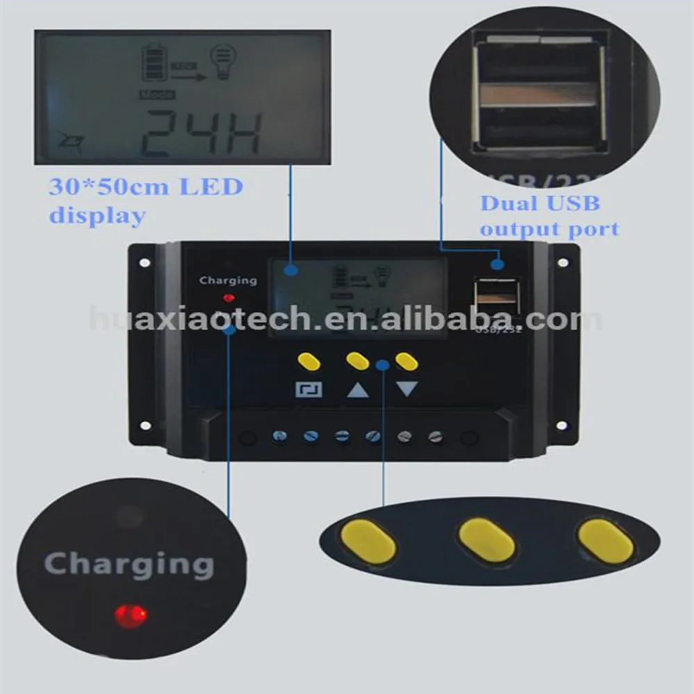 12V 24V Charge controller 20A with LCD display for solar power system |