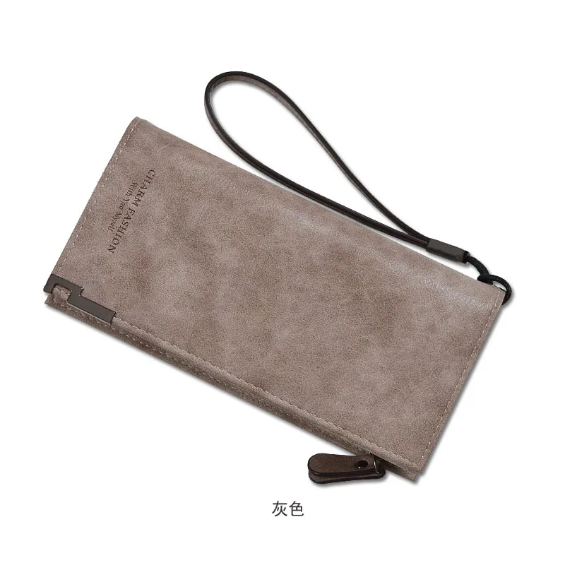 1525-Gray Женские кошельки, длинный кожаный кошелек на молнии для кредитных карт, женский большой кошелек, сумка для денег, сумочка, новинка - Цвет: 1525-Gray