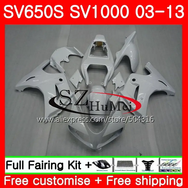 Обтекатель для SUZUKI SV1000S белый SV650S 03 04 05 06 07 08 09 10 13 106SH3 SV 1000S 650S 2003 2004 2005 2006 2007 2008 2009