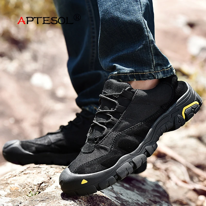 APTESOL Outdoor Climbing Mountain Sport Hiking Shoes for Man Non-slip Athletic Tactical Boots Clorts Men's Trekking | Спорт и