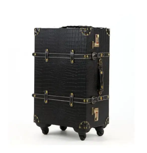 only luggage CARRYLOVE 2" 24" 2" дюймов с узором «крокодиловая кожа», винтажный чемодан на колесиках, кожаная сумка для женщин - Цвет: only luggage
