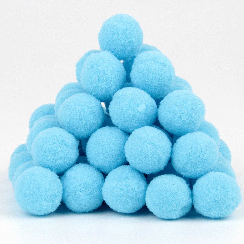 07 sky blue 30 г(30 шт.) помпон 30 мм смешанный разноцветный DIY мягкие шарики-Помпоны для украшения дома свадьбы для шитья на ткани аксессуары - Цвет: 07 sky blue