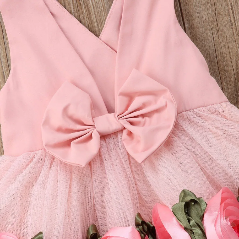 Kids Dresses For Girls Flower Dress Party Clothes Princess Christmas Gowns 3D Rose Floral vestidos infantil | Детская одежда и
