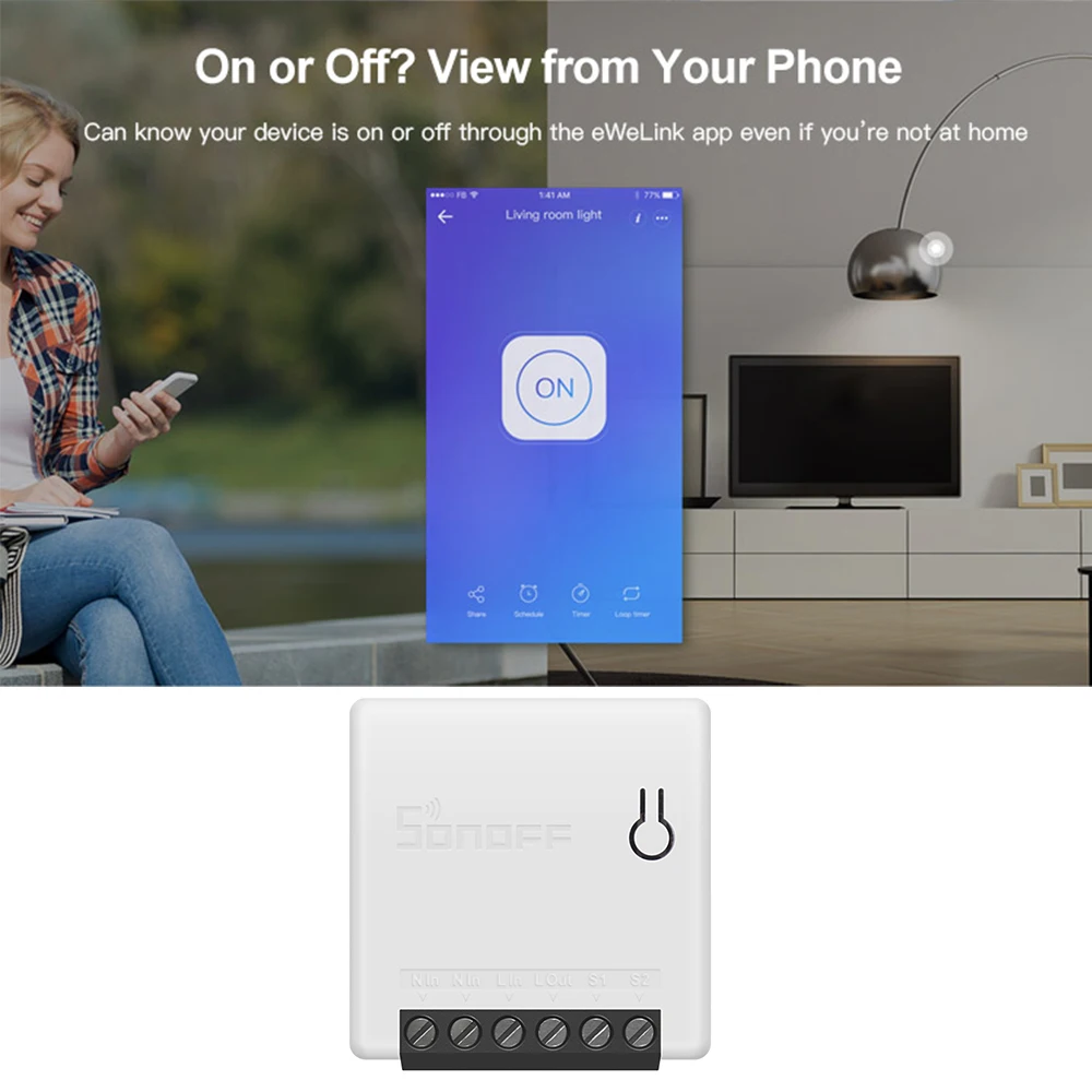 Умный двухсторонний мини переключатель SONOFF дистанционное управление Wi Fi внешний
