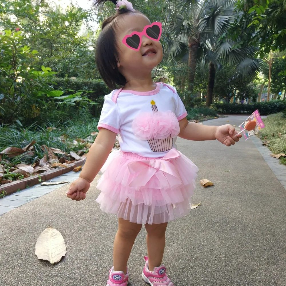 Новый Торт для мальчиков и девочек Roupas De Bebe 1 год боди на день рождения комплект