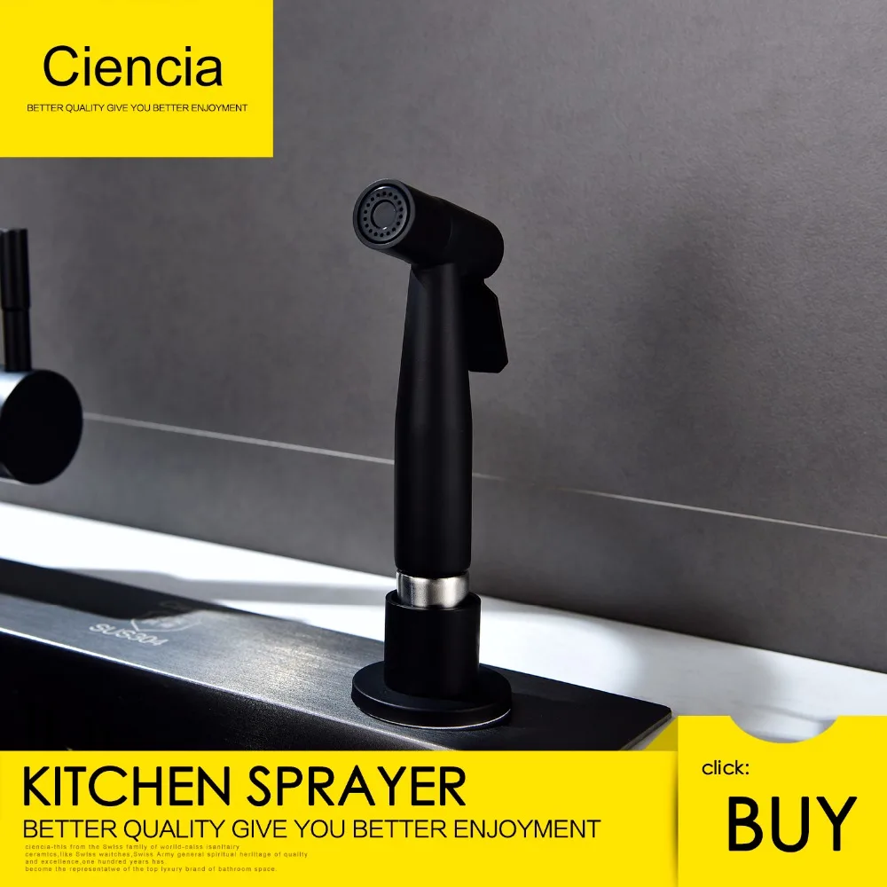 

Free Shipping Stainless Steel Black Metal Kitchen Spray and Faucet Sprayer With Hose and Head Accessory for Kitchen Sink Washing