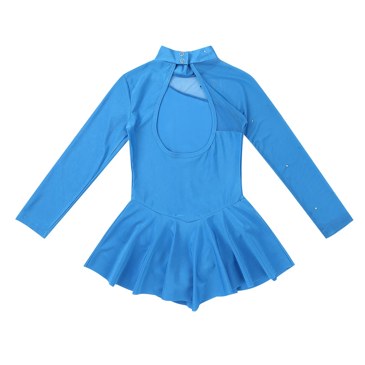 Kids Girls Tulle Splice Cutouts Back Figure Ice Skating Dress Ballet Dance for Stage Performance Competition Costumes | Детская одежда