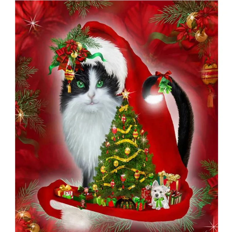 

Cat 5D Diy Embroidery Square/round Full Drill Kits Diamond Painting Cross Stitch Mosaic Craft Decoration Room Christmas