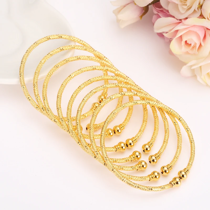 8 шт. простые браслеты из Дубая индийские для женщин Простые открытые на запястье