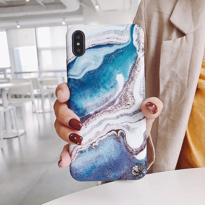 Цветной чехол для телефона Boucho iphone XS MAX XR X задняя крышка милые чехлы с абстрактным